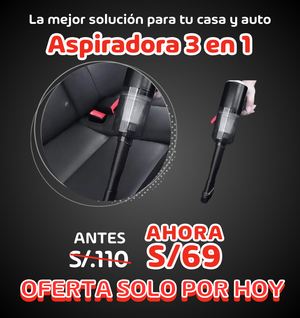 ASPIRADORA DE MANO PORTATIL 3 EN 1